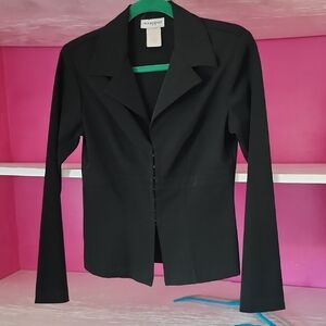 Wrapper Black Women's Tailored Notch-Lapel Blazer